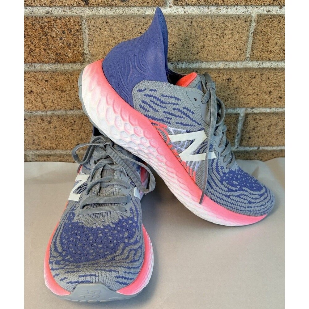 New Balance Fresh Foam 1080 Women's Mesh Running Shoes Gray Blue Pink W 9.5